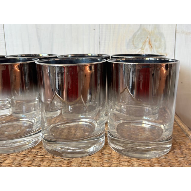 Silver Mid 20th Century Mid Century Modern Silver Fade Cocktail Glasses - Set of 7 For Sale - Image 8 of 14