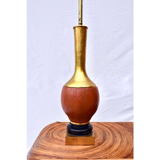 Mid Century Modern Gold Gilt Table Lamps by Marbro Lamp Co. For Sale In Philadelphia - Image 6 of 11
