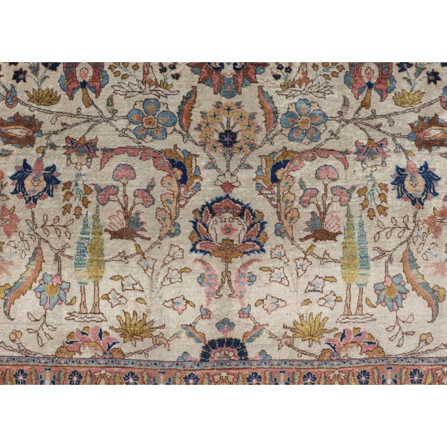 Antique Tabriz With All-Over Floral Sub-Geometric Design ...