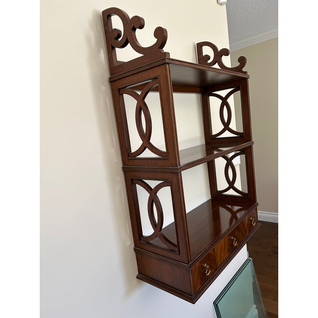 Chippendale 1980s Henrietta Spencer-Churchill for Maitland-Smith Hanging Wall Cabinet For Sale - Image 3 of 9