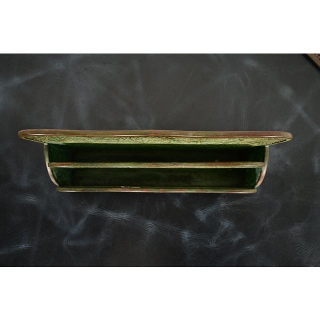 Early 20th Century Tiffany Studios New York Pine Needle Bronze and Favrile Slag Glass Letter Rack For Sale - Image 5 of 11