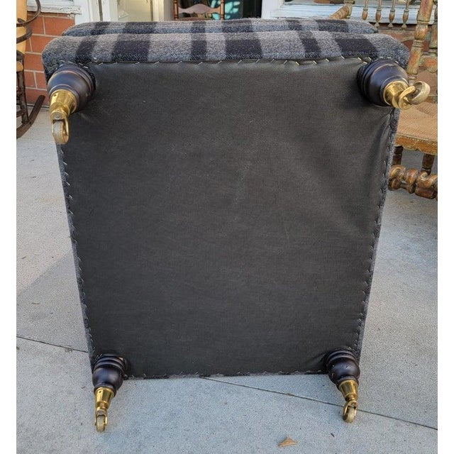 Rustic Vintage Blanket Covered Ottoman For Sale - Image 3 of 9