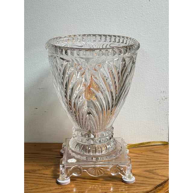 Pressed Glass Urn Style Table Lamp For Sale In San Francisco - Image 6 of 12