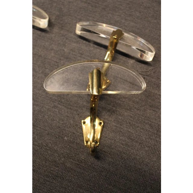 Mid-Century Modern Italian Acrylic & Brass Wall Hangings, 1950s, Set of 3 For Sale - Image 3 of 9