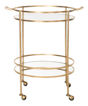 Modern Glass Bar Cart in Gold