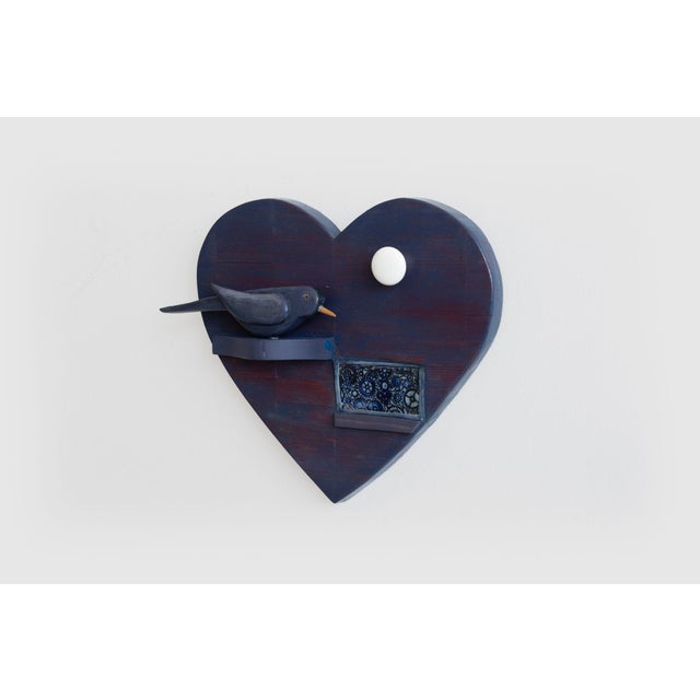 Mid-Century Modern Max Neufeldt Blue Bird Heart College 1985 For Sale - Image 3 of 7