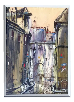 Janis Brekte, Town, 1983, Watercolor on Paper