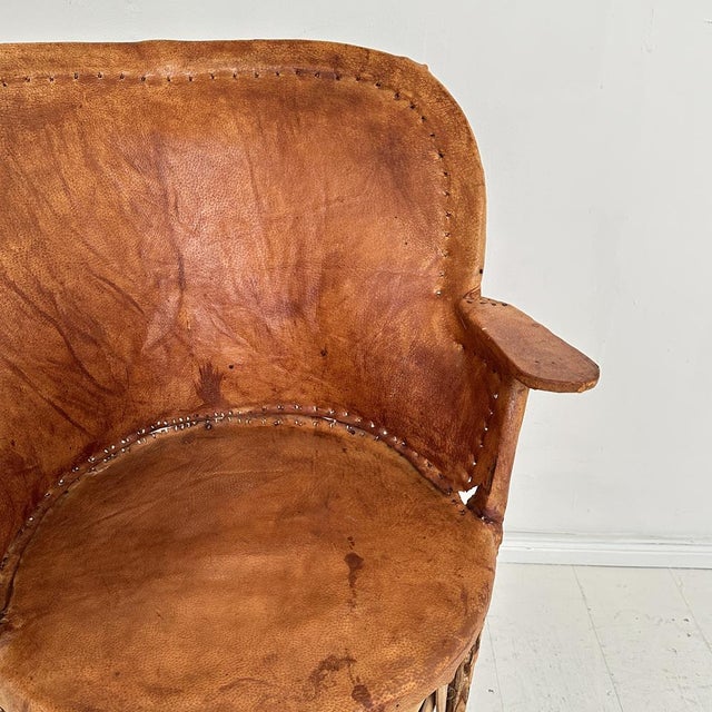 Mid-Century Modern Mexican Equipales Armchair in Leather and Wood, 1970 For Sale - Image 10 of 13