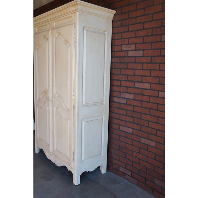 Ethan Allen Country French Painted Armoire For Sale - Image 9 of 12