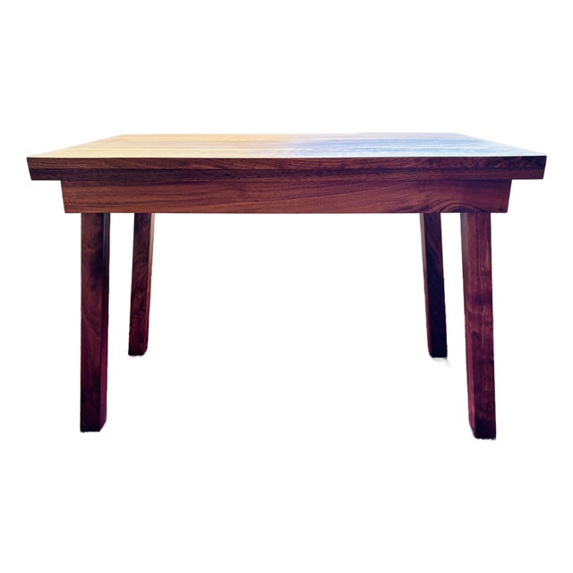 Hand-Crafted Dark Walnut Coffee End Table For Sale