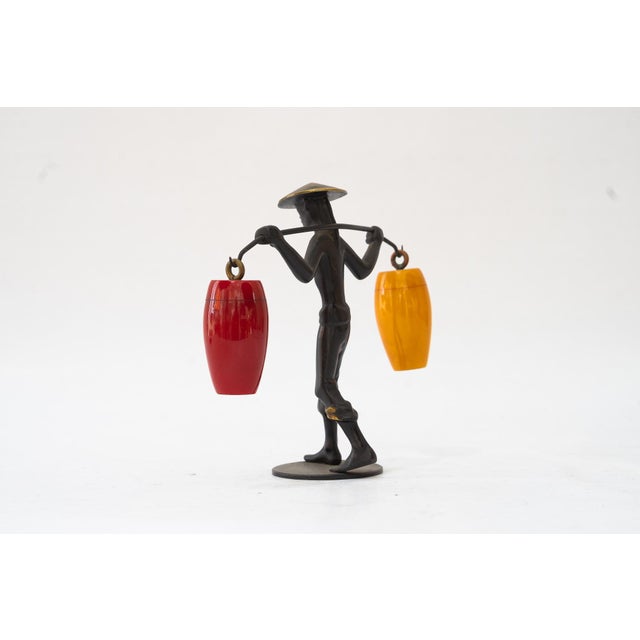 1950s Salt and Pepper Shaker Holder Chinese Figurine by Richard Rohac, 1950s For Sale - Image 5 of 9