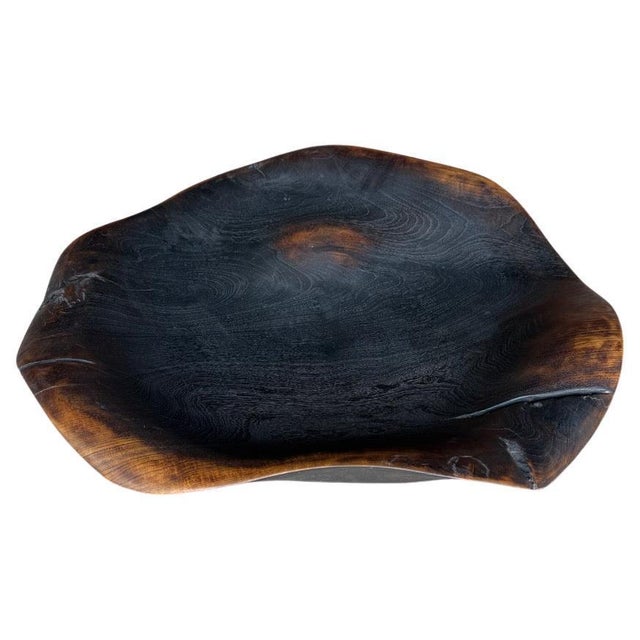 Large amorphous bowl or platter hand made from an impressive century old single piece of teak wood. Both usable and...