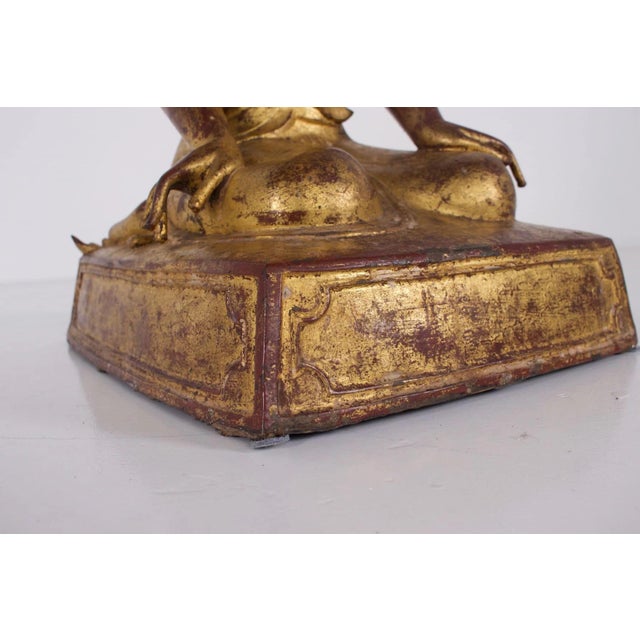Gold Burmese Artist, Worshipping Monk, 1800s, Gilded Bronze For Sale - Image 8 of 15