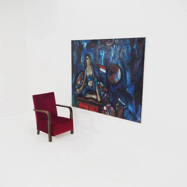 Theo Van Der Horst, Girl and Sailor, Oil on Canvas, in Flawless conditions. Designed 1970 to 1979 This piece has an...