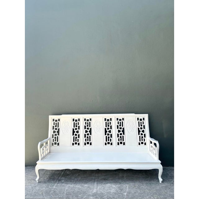 Vintage Asian Chinoiserie Lacquered Sofa For Sale - Image 12 of 12