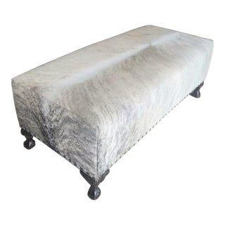 Classic Hair on Hide Ottoman For Sale