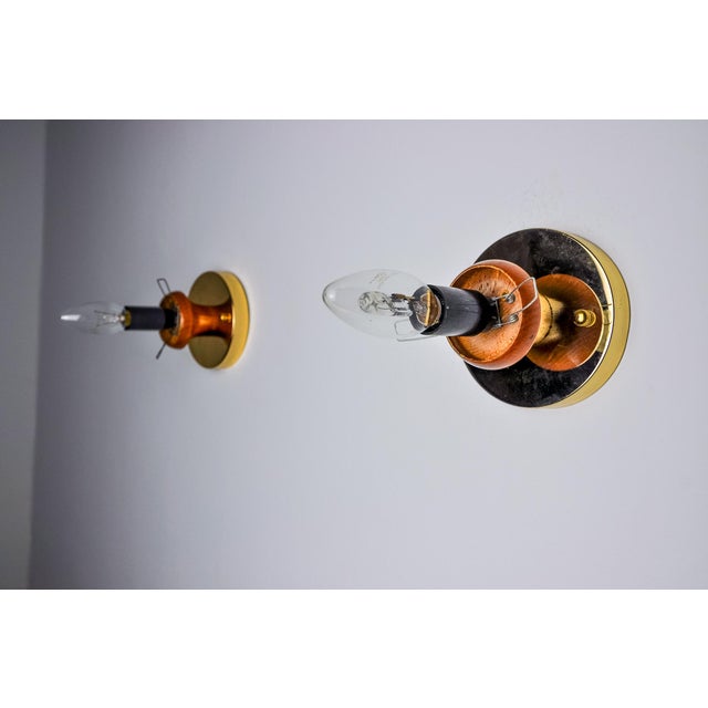 Gold Cocoon Wall Lights in Resin and Pine, 1970, Set of 2 For Sale - Image 8 of 9