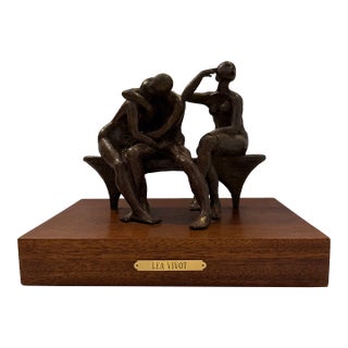 Lea Vivot “Lover’s Bench” Bronze Sculpture, Signed & Dated 1974, Edition 5/7 For Sale