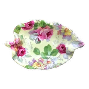 Vintage English Allyn Nelson Porcelain Rose Dish