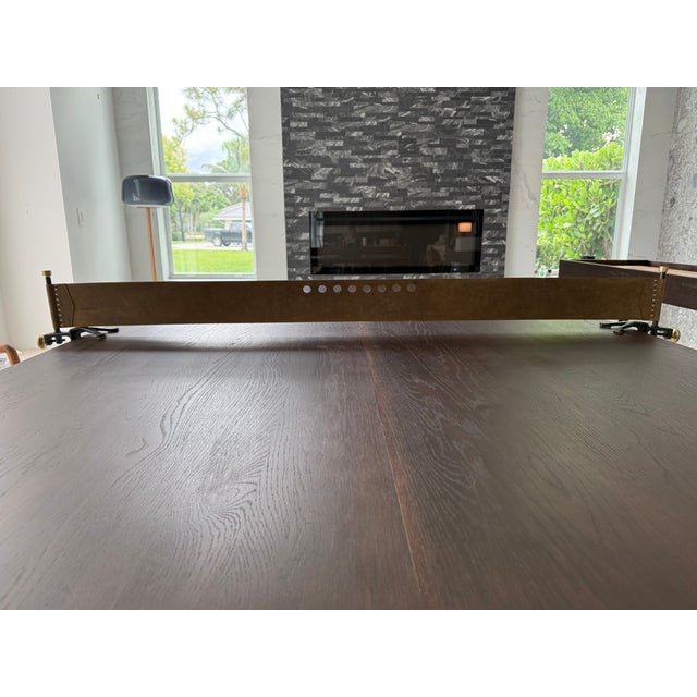 Wood District Eight Artisanal Ping Pong Table, Smoked Oak With Cast Iron Base For Sale - Image 7 of 10