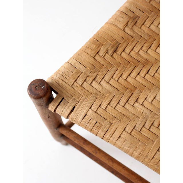 Antique Ladder Back Chair With Woven Splint Seat For Sale - Image 10 of 12