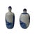 These two Chinese snuff bottles are made of porcelain, the surface is hand-painted with blue white scenery graphics....