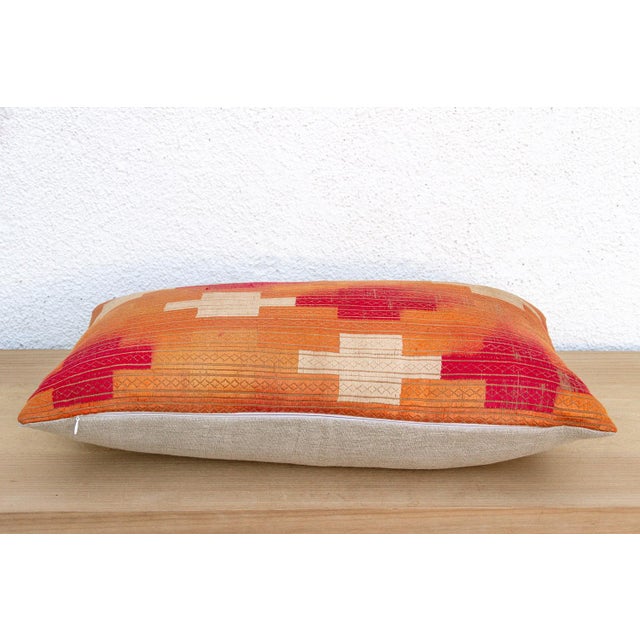 Indian Malwa Silk, Heirloom Bagh Phulkari Pillow For Sale - Image 3 of 7