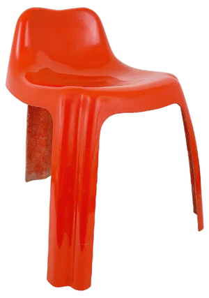 French Orange Fiberglass Chair by Patrick Gingembre for Paulus, 1970s