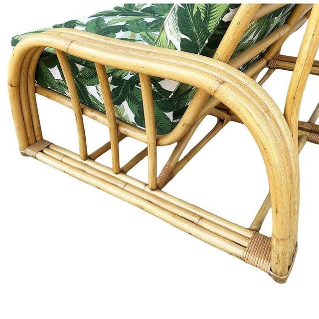 Green Restored Rattan 3-Strand Sectional Settee Sofa by Paul Laszlo for Ficks Reed For Sale - Image 8 of 12
