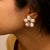Haus of Brilliance 18K Rose Gold 3/8 Cttw Diamond and Freshwater Pearl Blossom Stud Earrings For Sale - Image 4 of 5