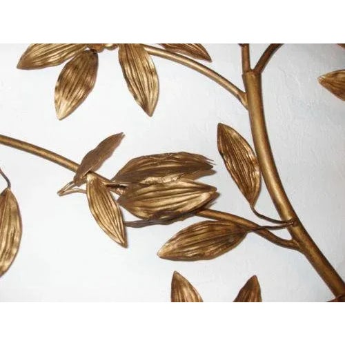 C. 1920s French Art Deco Antique Gilt Floral Wall Appliques - a Pair For Sale In Miami - Image 6 of 9