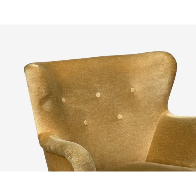 Textile Ilmari Lappalainen, Lounge Chairs, Beech, Velvet, Finland, 1950s For Sale - Image 7 of 12
