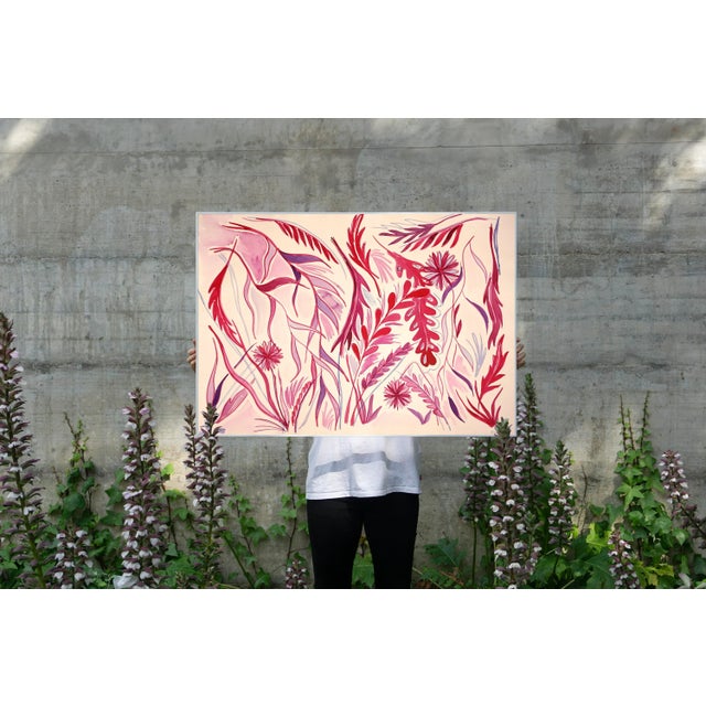 2023, Illustration Style Still Life "The Red Garden", Watercolor on Paper by Romina Milano For Sale In Miami - Image 6 of 7