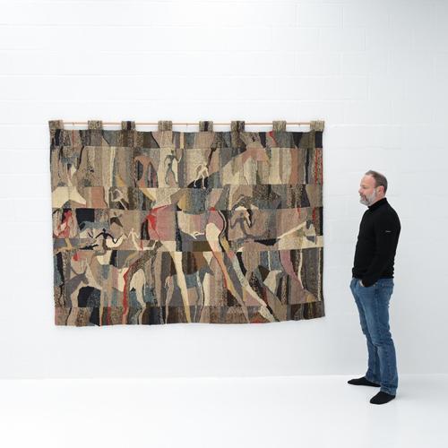 Abstracted Figurative Rug in Fabric For Sale - Image 10 of 18