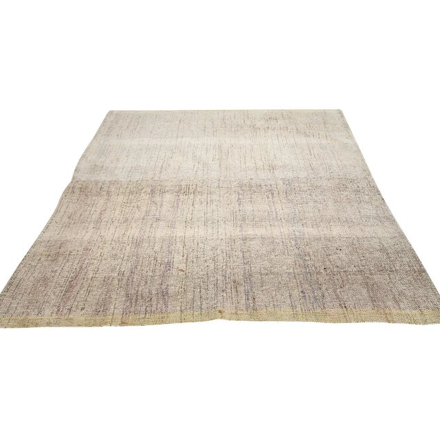 Vintage Light Gray Modern Kilim Rug For Sale - Image 4 of 7