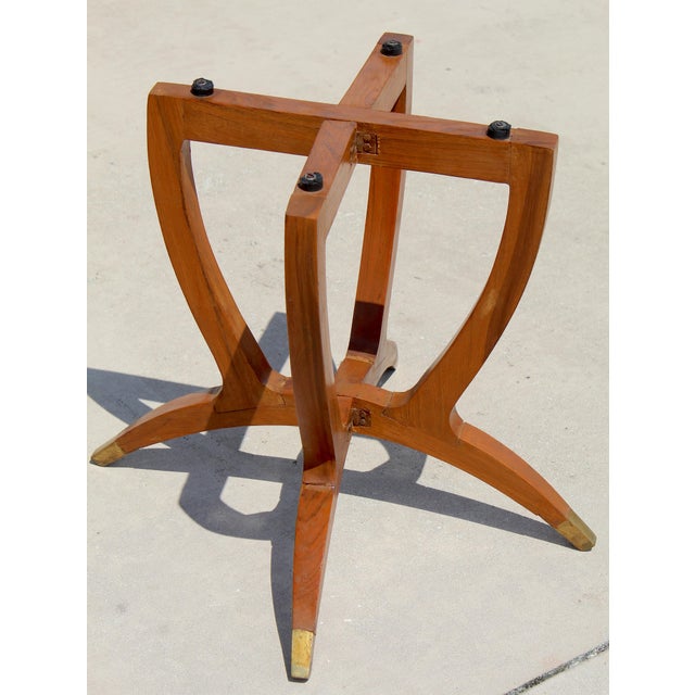 Vintage Moroccan Hand-Engraved Brass Tray Coffee & Side Table Set, 1960s For Sale - Image 16 of 18