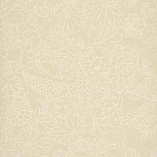 Sample - Schumacher Chiang Mai Dragon Silhouette Wallcovering In Mistral Sand For Sale