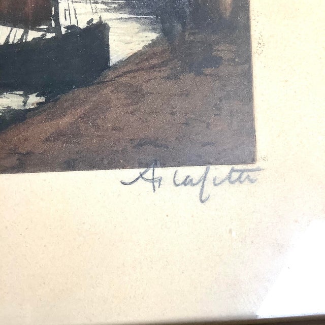 1920s Manuel Robbe Alphonse Lafitte Sailboat Artist Signed Etching Aquatint 1920s 5x7” For Sale - Image 4 of 8