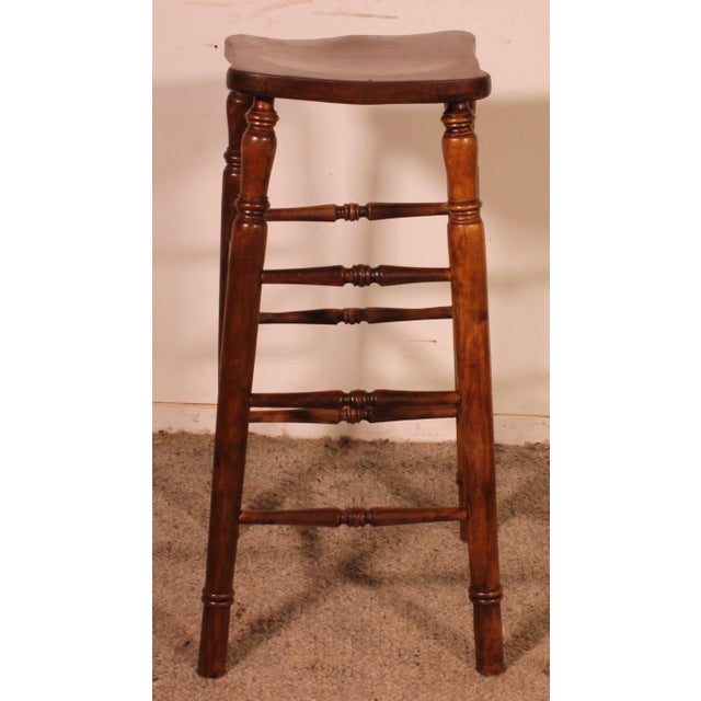 19th Century Elm Bar Stool For Sale - Image 6 of 11