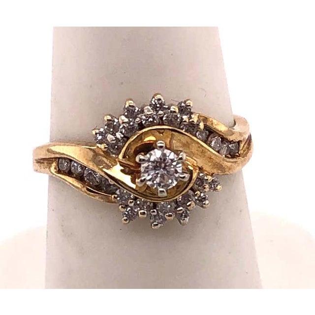 14 Karat Yellow Gold Engagement Ring 0.55 Total Diamond Weight For Sale - Image 4 of 10