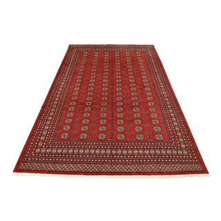 Bokhara Rug 9’2” X 12’4” Red Wool Tribal Hand-Knotted Oriental Carpet For Sale