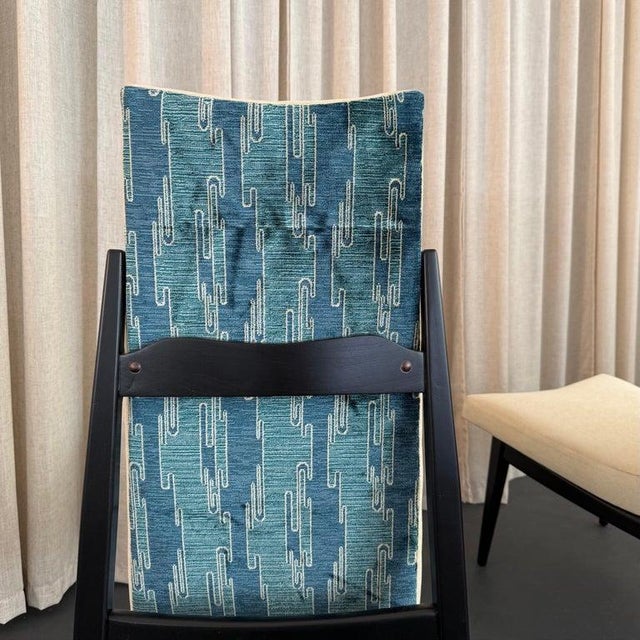 Pair of Mid-Century Modern Highback Accent Chairs, Two-Tone Upholstery For Sale - Image 10 of 12