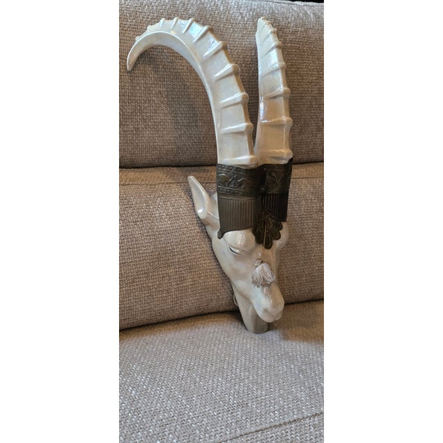 1930s Art Deco Wall Lamp Glazed Ceramics - Capricorn For Sale - Image 6 of 11