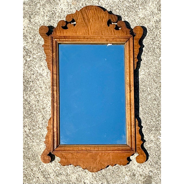 Vintage Chippendale Burl Wood Mirror For Sale - Image 10 of 12