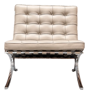 Barcelona Chair in Light Grey Volo Leather by Ludwig Mies van der Rohe for Knoll Inc. / Knoll International, 2010s