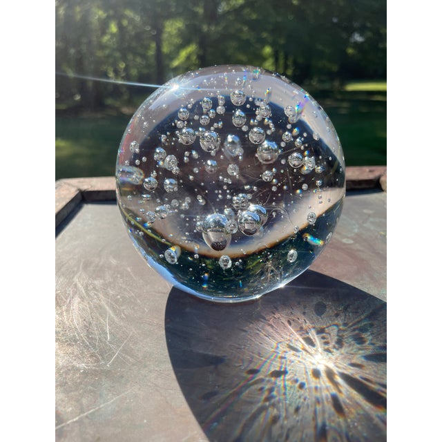 Glass Orb Art Paperweight For Sale - Image 4 of 12
