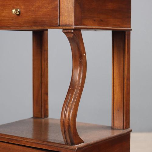 Antique Bedside Tables in Walnut with Drawers, Italy, 19th Century, Set of 2 For Sale - Image 4 of 13