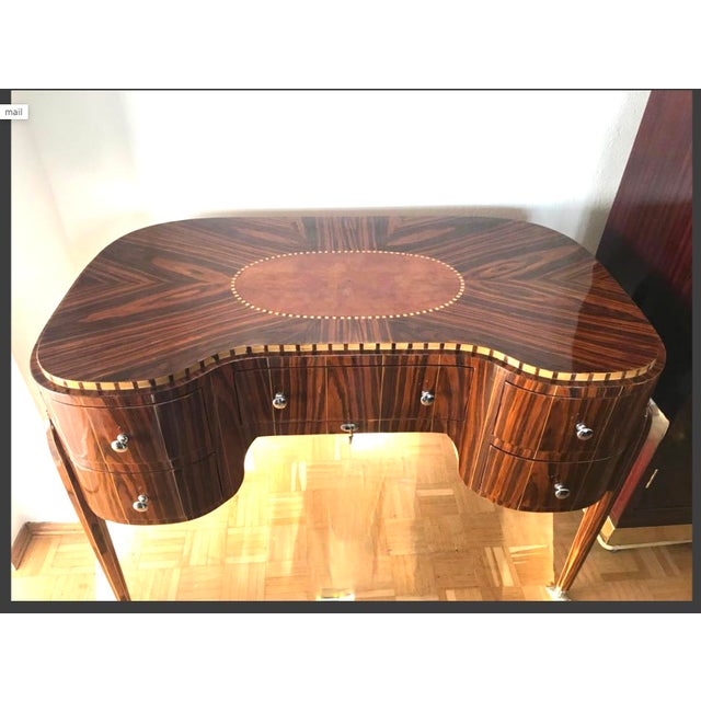 Art Deco Style Desk in Walnut For Sale - Image 3 of 11