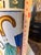 Ceramic Hand Painted Postmodern 80s Ceramic Umbrella Holder Fornasetti Style Graphic Art For Sale - Image 7 of 8