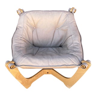 Odd Knutsen Luna Sling Leather Lounge Chair For Sale